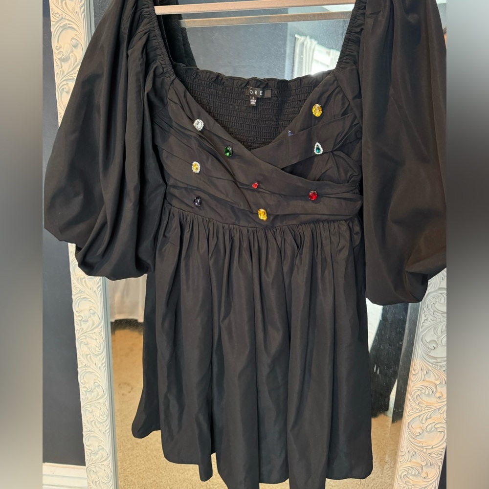 Gemstone babydoll mini dress